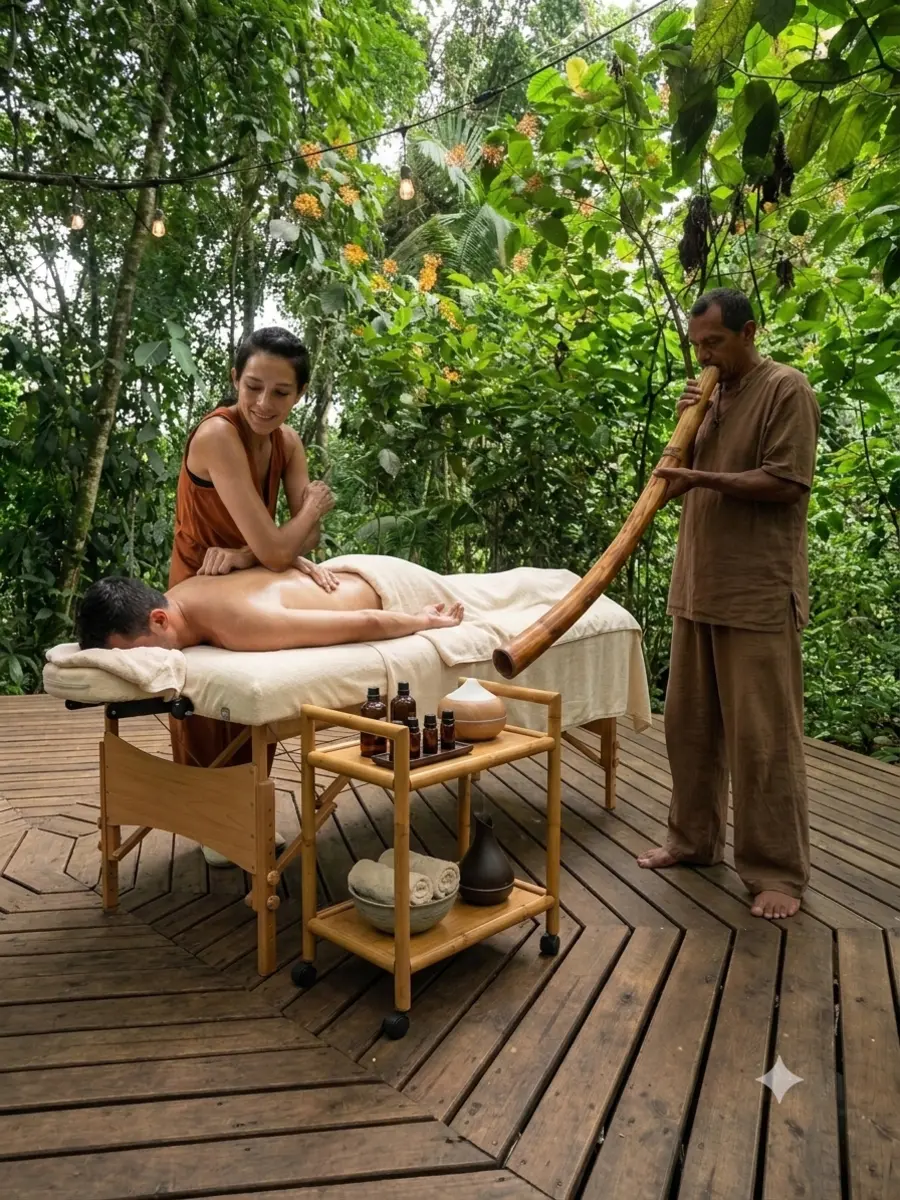 Ritual Cuerpo Consciente: masaje con instrumentos de sonido en el bosque de Bosque Secreto
